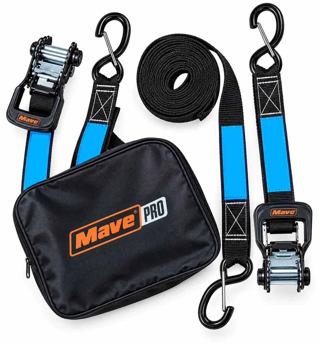 KIT 02 CONJUNTOS DE CORREA Y TRINQUETE 1500KG 40MM 3M CON TRABA MAVE PRO