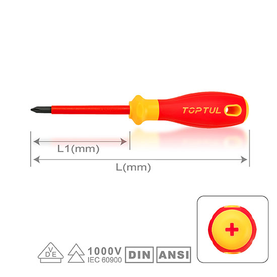 Destornillador Cruz Con Aislamiento PH0 x 60mm